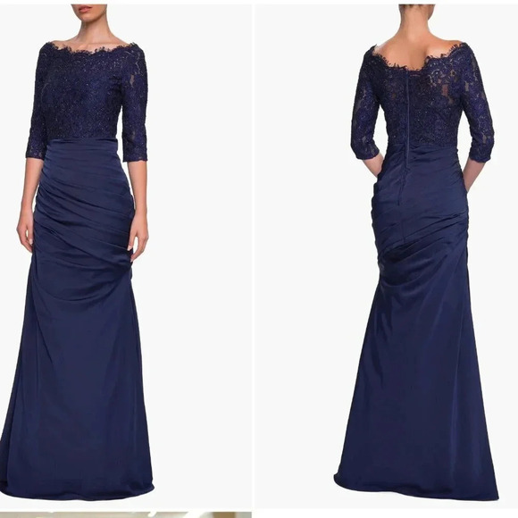 La Femme Dresses & Skirts - La Femme Wedding Sparkle Navy Blue Mother of Groom/Bride/Guest Dress, Size 10